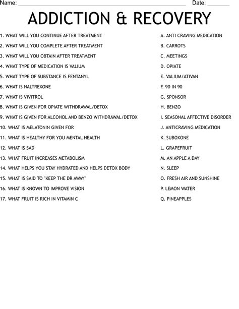 ABC Crash Course. . Addiction recovery worksheets